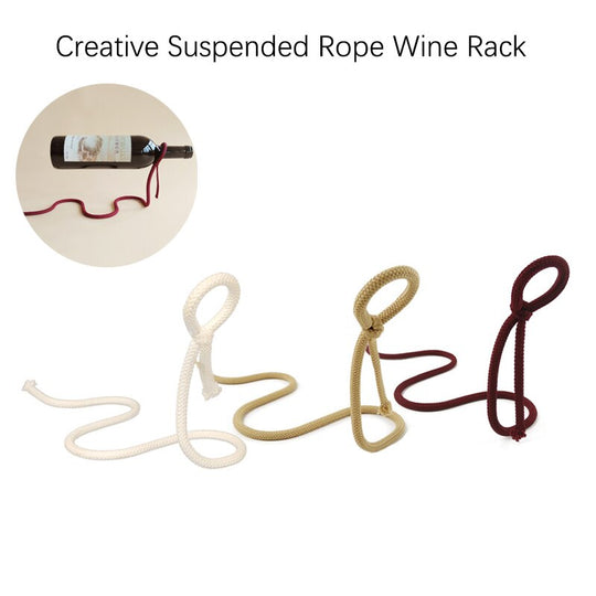 Creative Suspended Rope Wine Rack Serpentine Snake Bracket Wine Bottle Holder Bar Cabinet Display Stand Shelf Gifts Table Decor