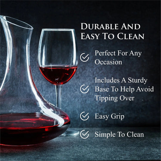 Elegant 61-Ounce Wine Decanter Set with Aerator and Stemmed Glasses