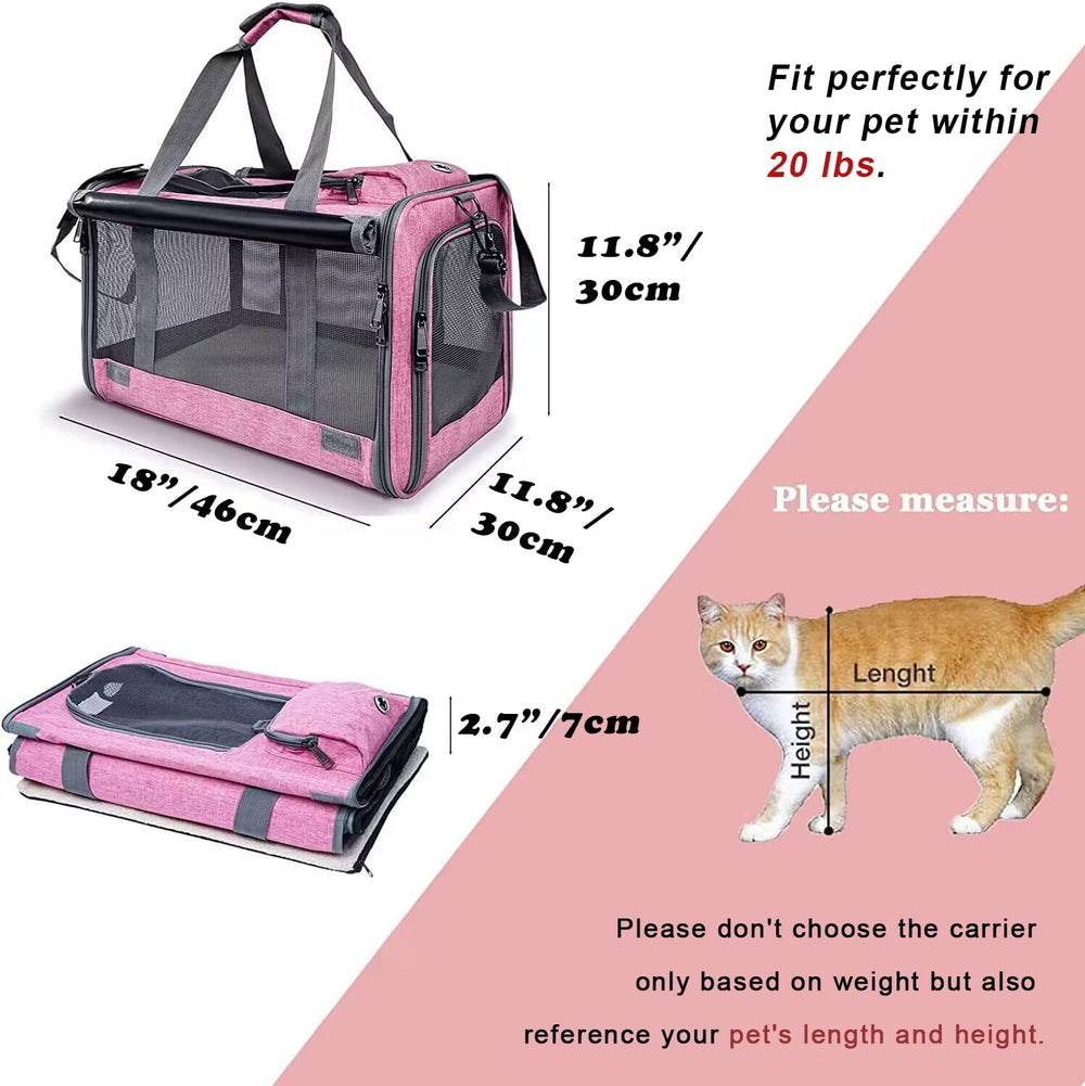 Pet Carrier for Large and Medium Cats, Soft-Sided Pet Carrier for Big Medium Cats and Puppy Dog Carriers Cat Carriers, Pet Privacy Protection Travel Carrier