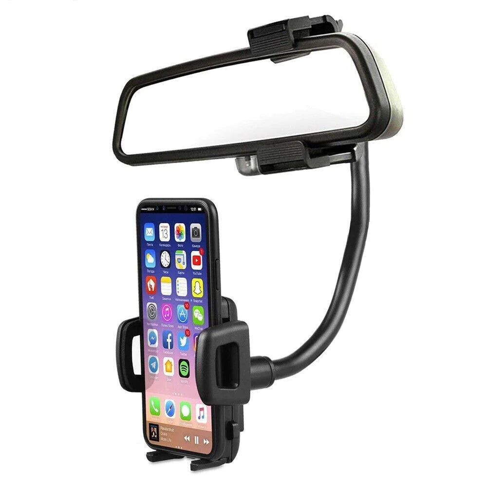 Universal 360° Car Rearview Mirror Mount Stand Holder Cradle for Cell Phone GPS